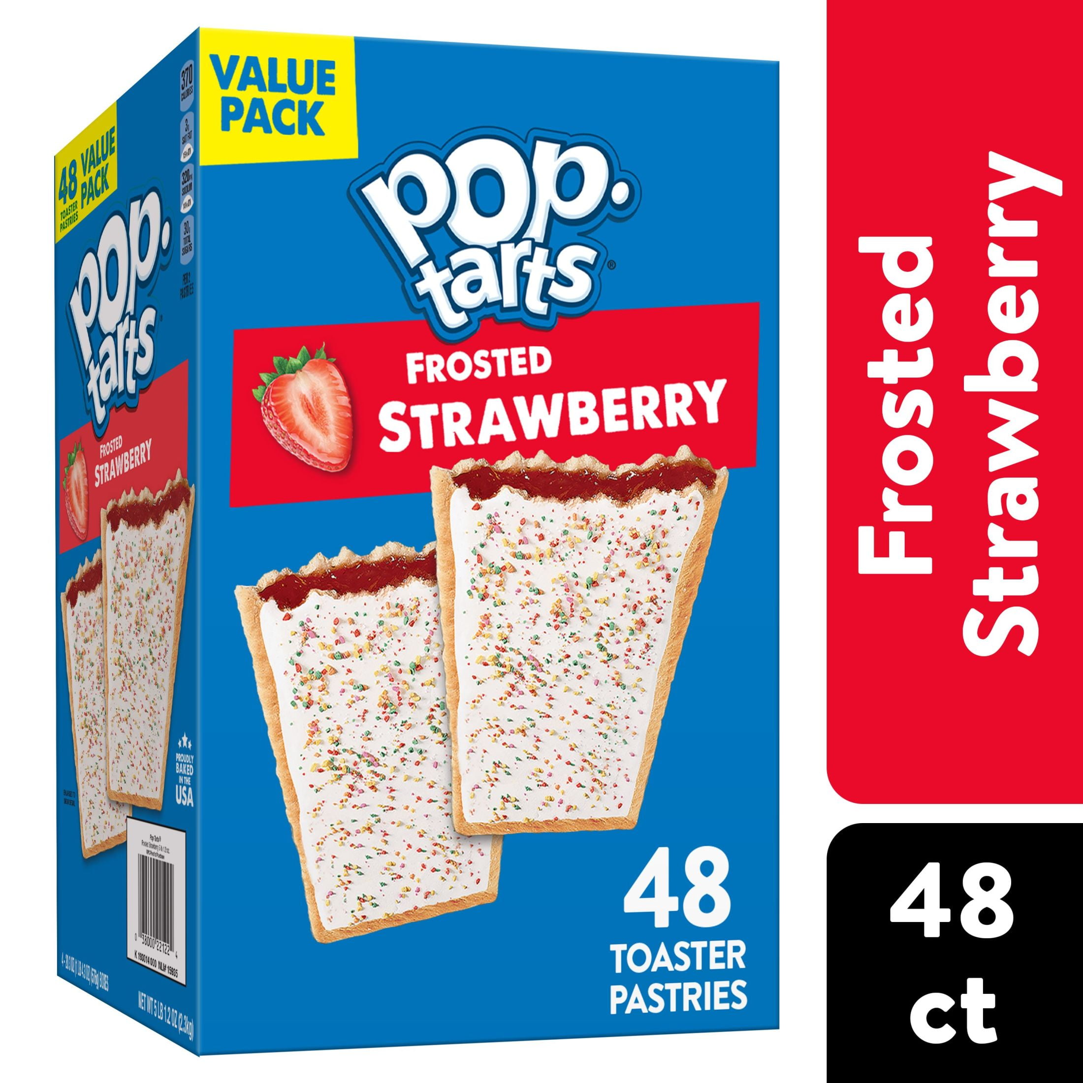 Pop-Tarts Frosted Strawberry Instant Breakfast Toaster Pastries, Milk-Free,  81.2 oz,  48 Count Box